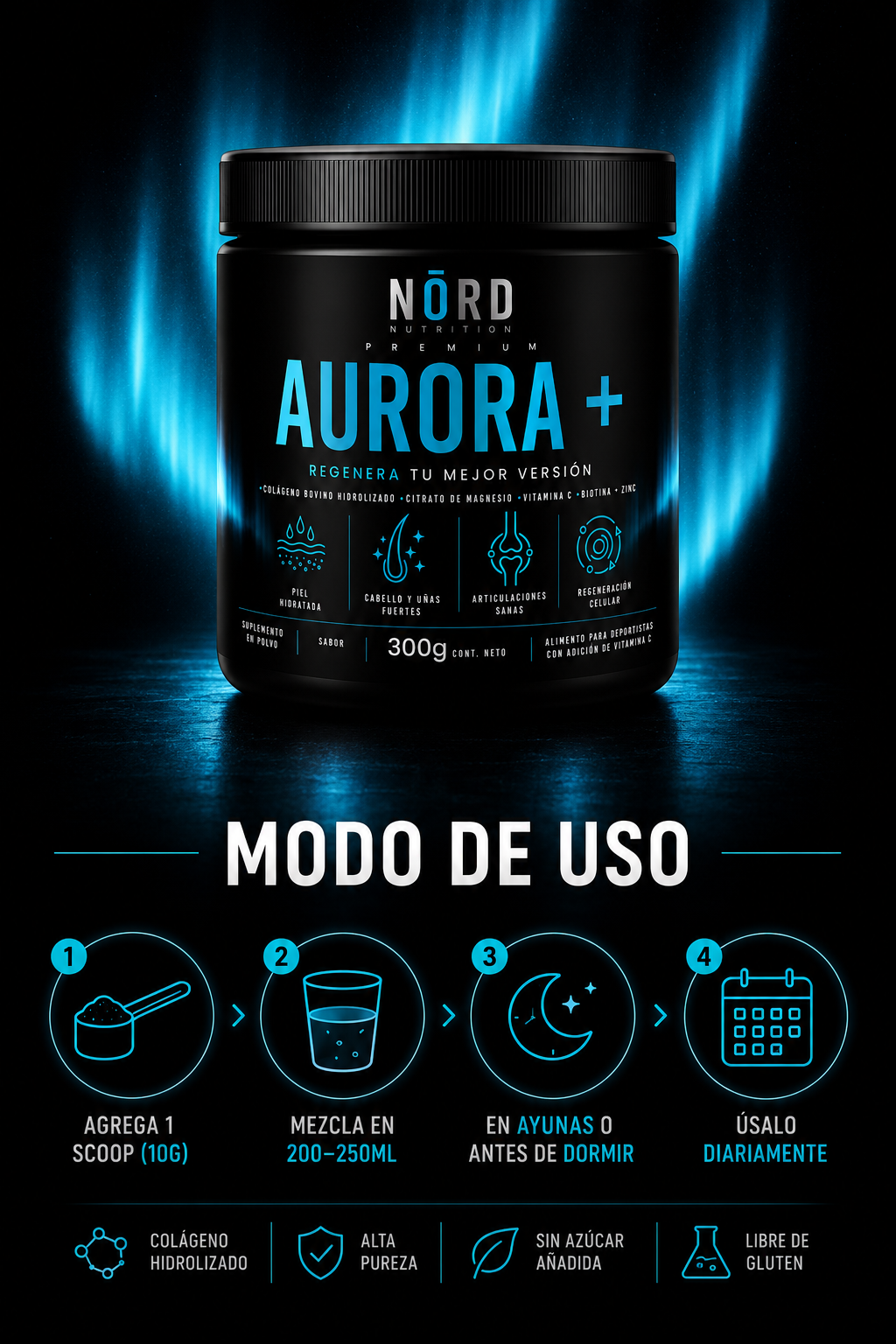 AURORA+ Peptidos de Colágeno Hidrolizado Premium